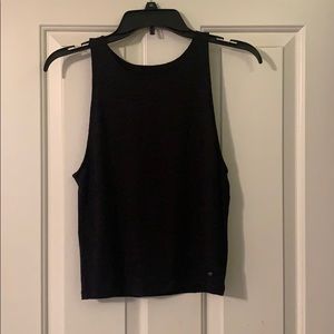 American Eagle Black Muscle Crop Tank Top